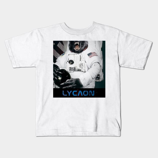 Lycaon Blue Kids T-Shirt by MechaWes